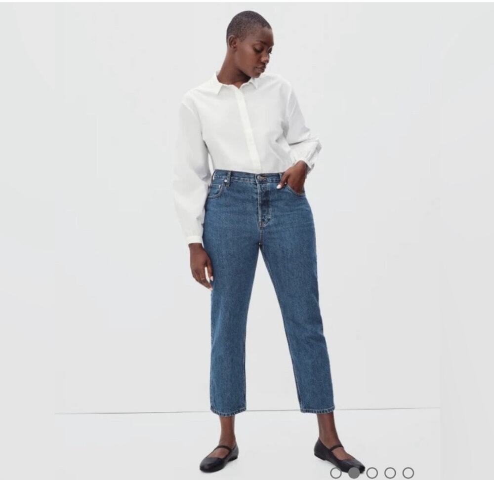 Everlane The Curvy 90s Cheeky Straight Jean 28 Ankle Western Dad Grandpa Rodeo